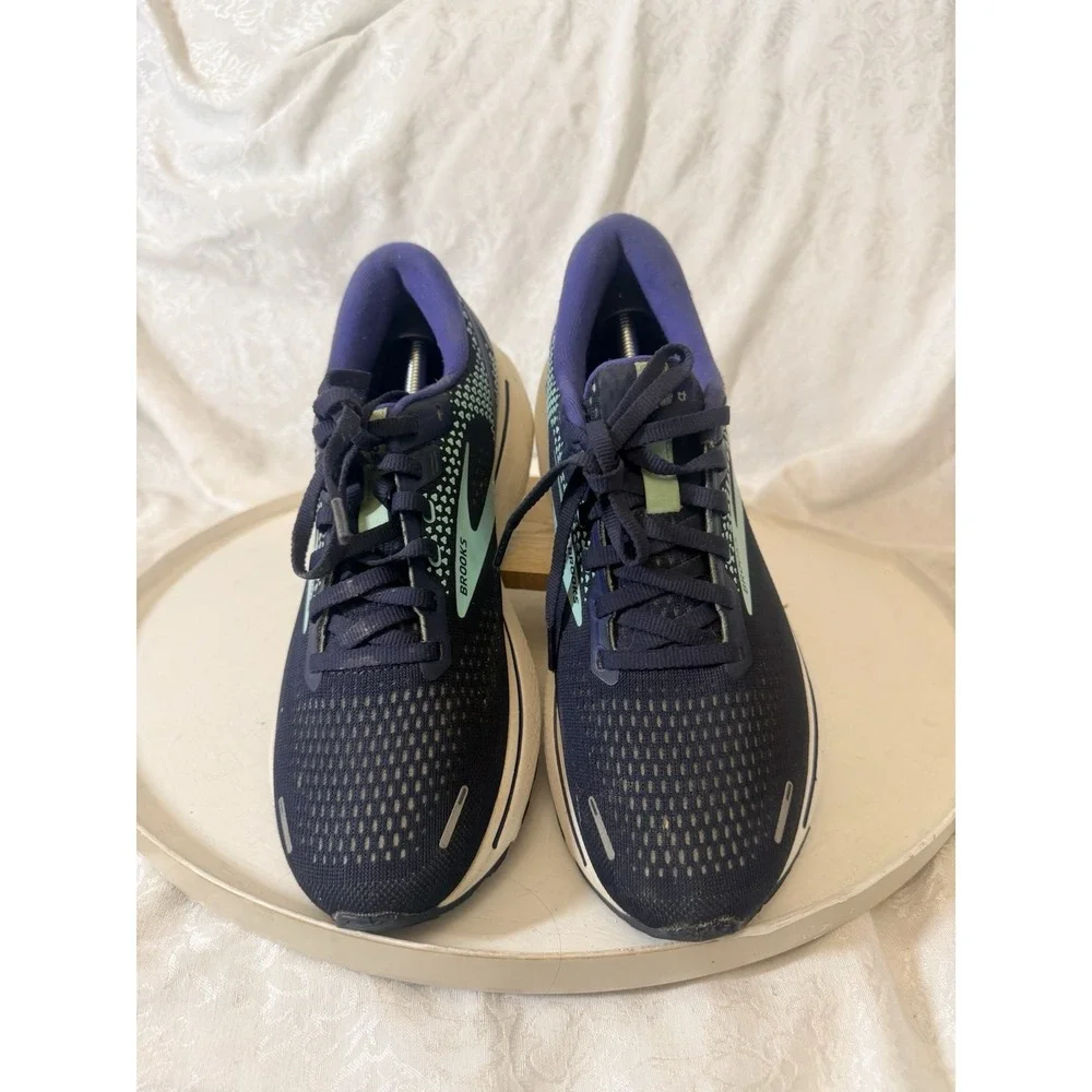 Brooks Ghost 14 Womens Running Shoes Navy Purple Seafoam 1203561B446 Size 9